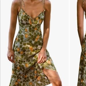 Lemon print midi dress